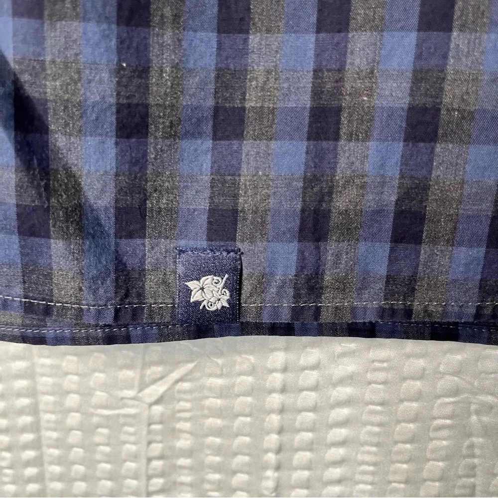 Stone Rose Made In Italy Blue/Grey/Black Check Dress Shirt Size S